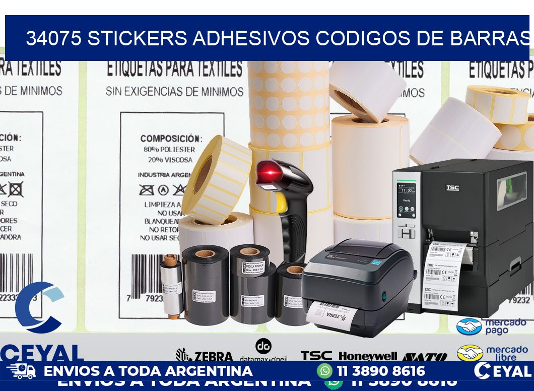 34075 stickers adhesivos codigos de barras