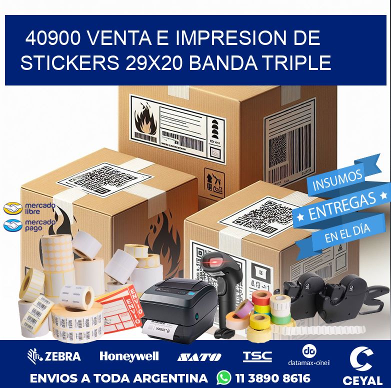 40900 VENTA E IMPRESION DE STICKERS 29X20 BANDA TRIPLE