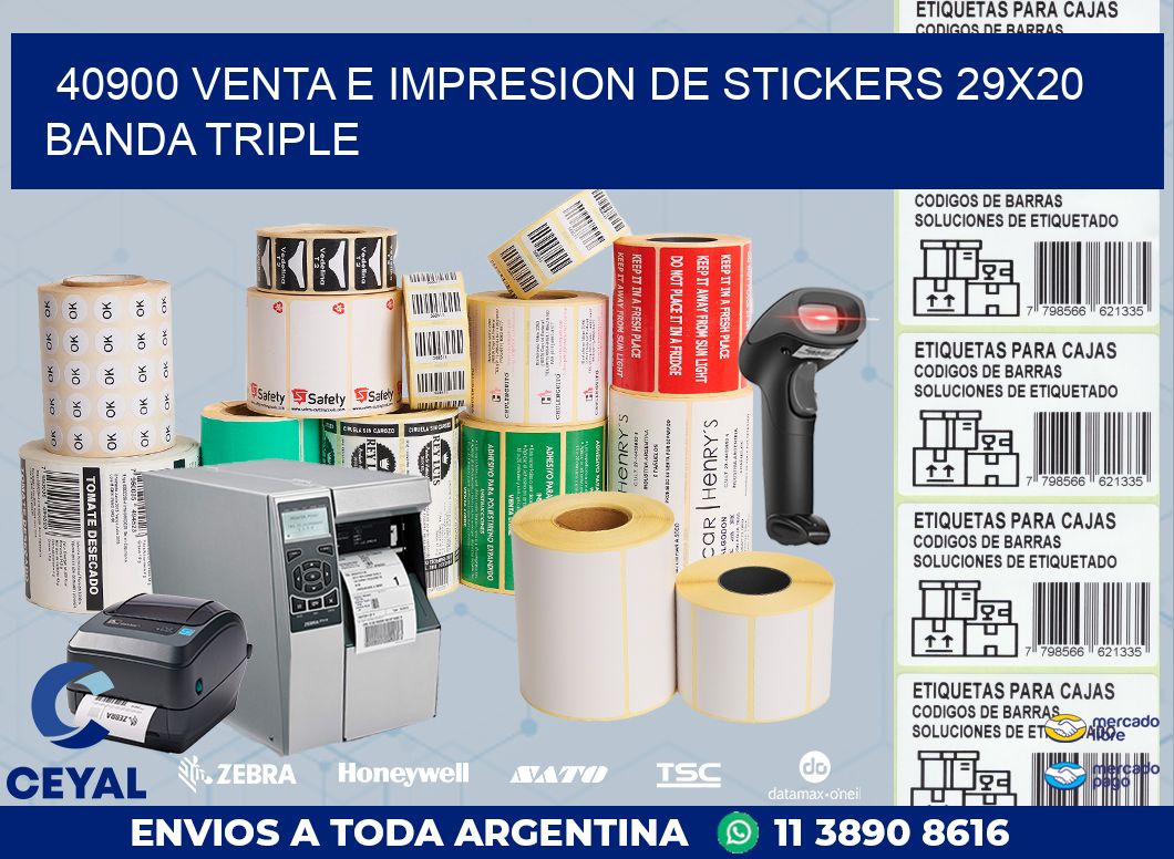 40900 VENTA E IMPRESION DE STICKERS 29X20 BANDA TRIPLE