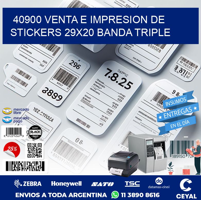 40900 VENTA E IMPRESION DE STICKERS 29X20 BANDA TRIPLE