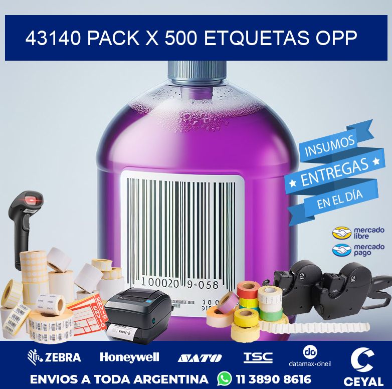 43140 PACK X 500 ETQUETAS OPP