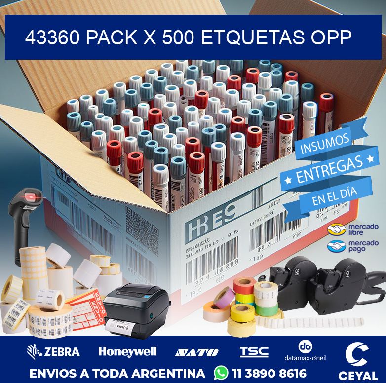 43360 PACK X 500 ETQUETAS OPP