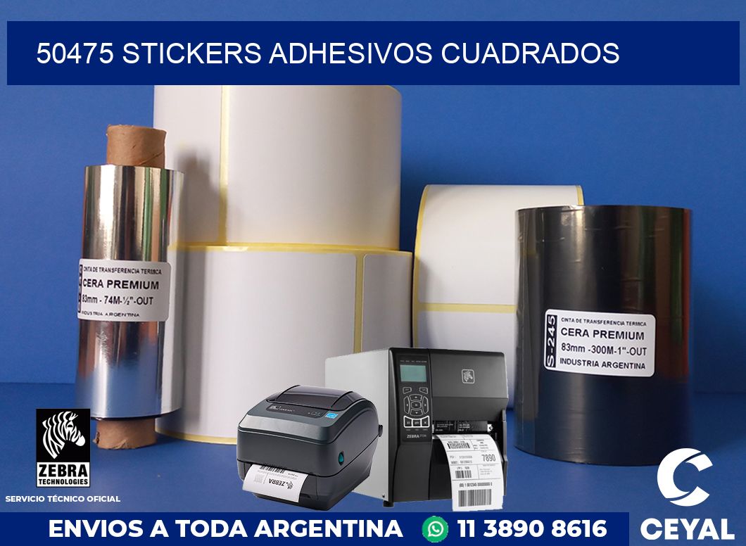 50475 stickers adhesivos cuadrados