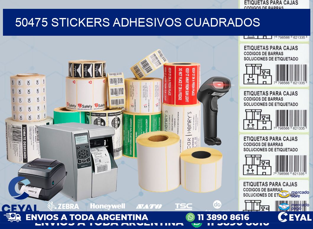 50475 stickers adhesivos cuadrados