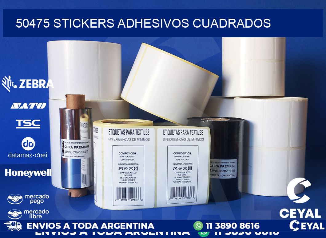 50475 stickers adhesivos cuadrados