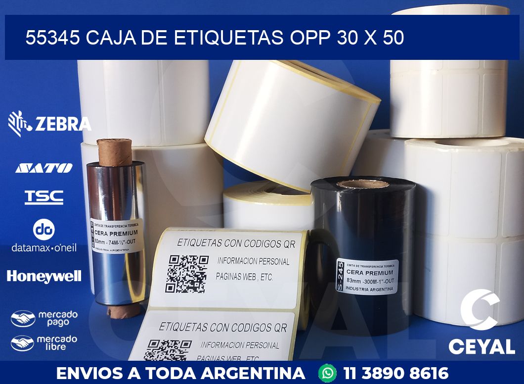 55345 CAJA DE ETIQUETAS OPP 30 X 50
