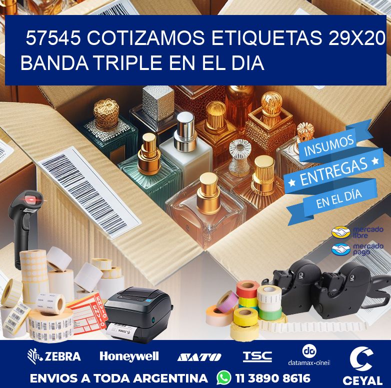 57545 COTIZAMOS ETIQUETAS 29X20 BANDA TRIPLE EN EL DIA