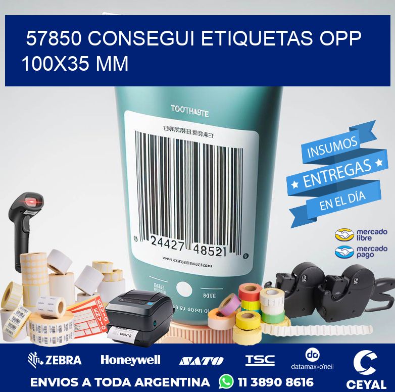 57850 CONSEGUI ETIQUETAS OPP 100X35 MM