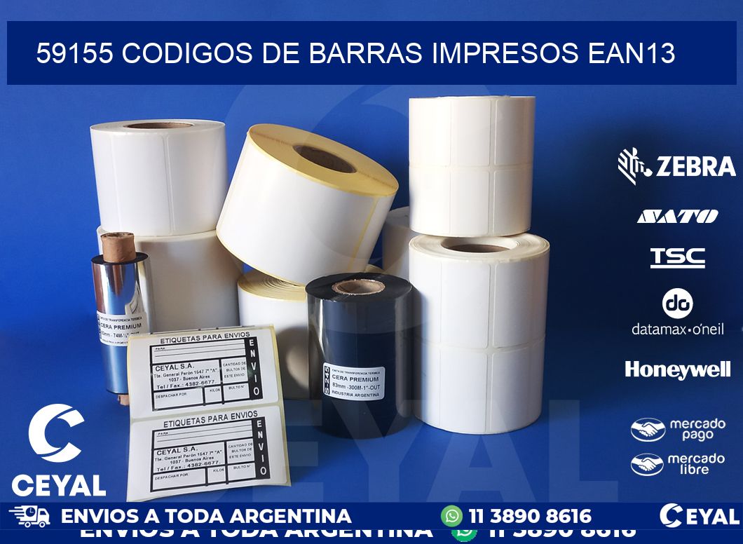 59155 codigos de barras impresos ean13