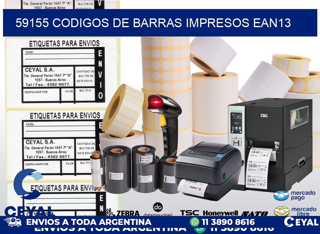 59155 codigos de barras impresos ean13