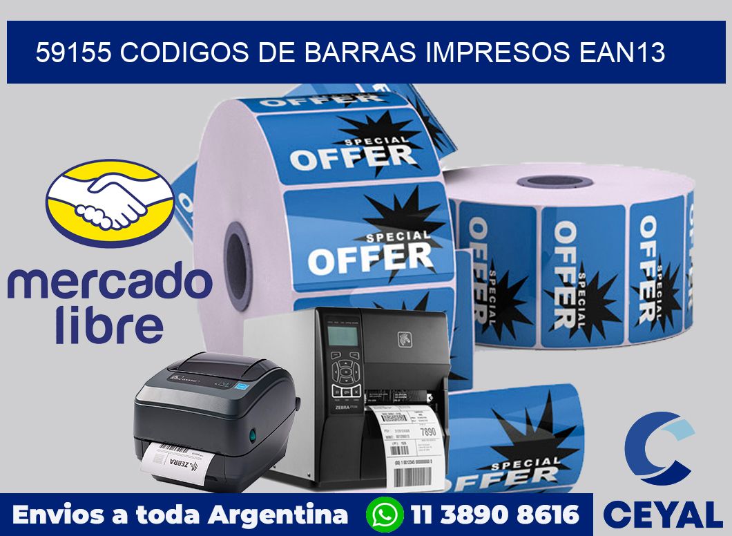 59155 codigos de barras impresos ean13