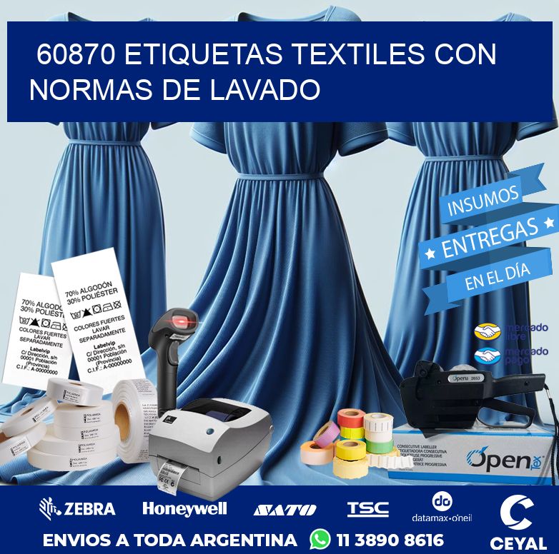 60870 ETIQUETAS TEXTILES CON NORMAS DE LAVADO