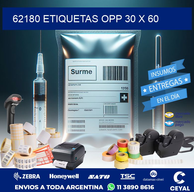 62180 ETIQUETAS OPP 30 X 60