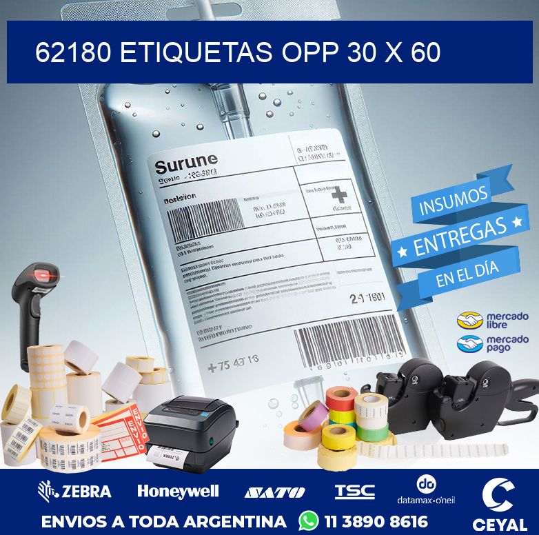 62180 ETIQUETAS OPP 30 X 60
