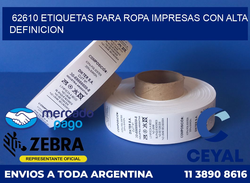 62610 ETIQUETAS PARA ROPA IMPRESAS CON ALTA DEFINICION
