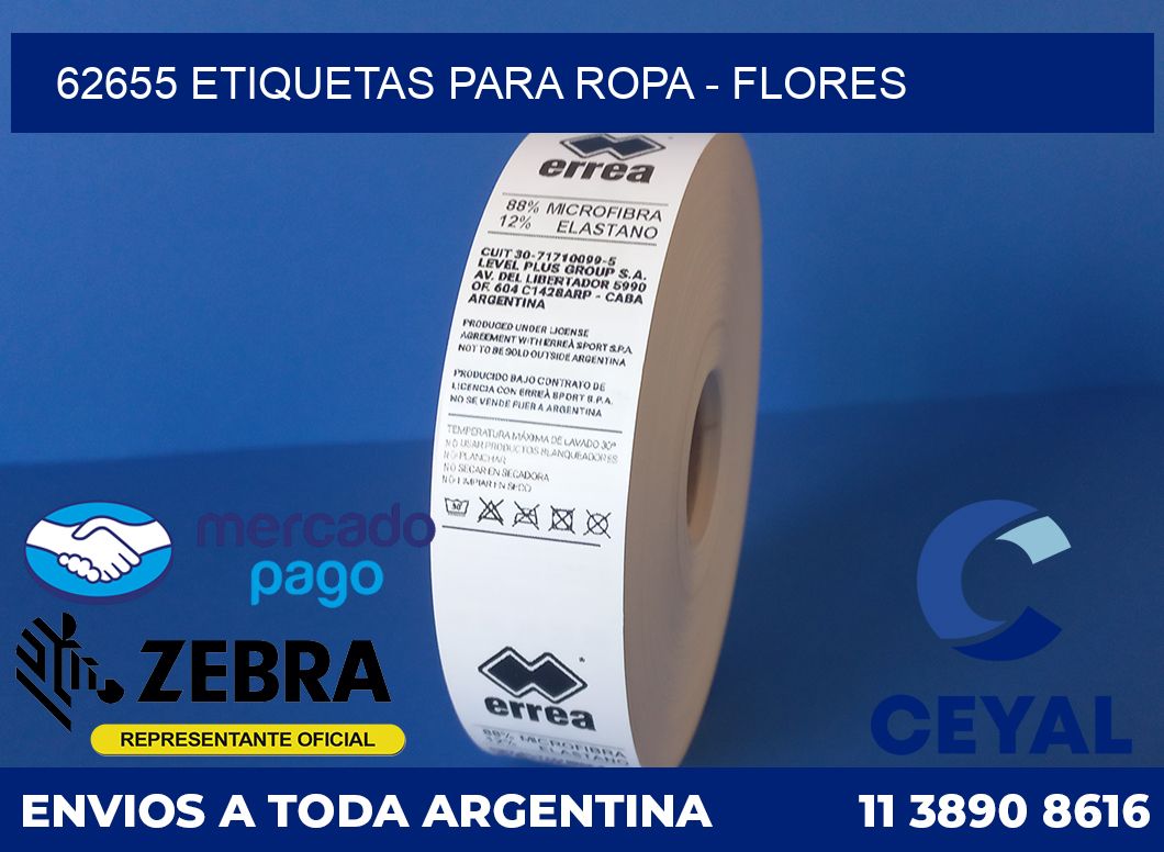 62655 ETIQUETAS PARA ROPA - FLORES