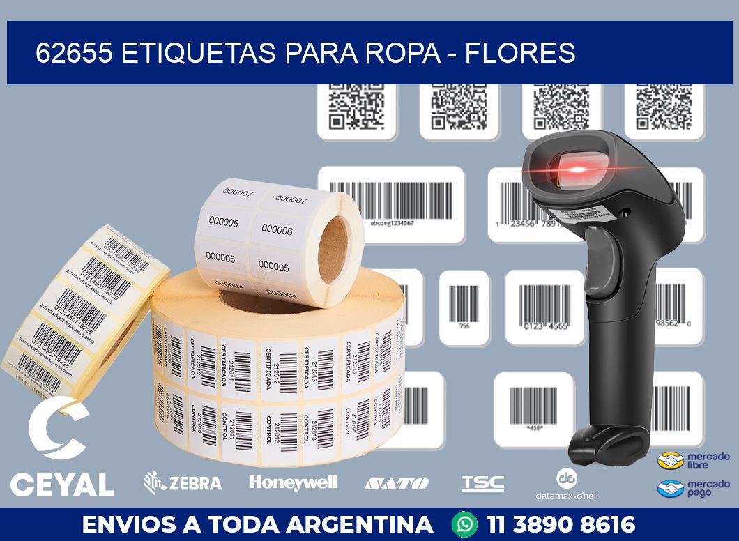 62655 ETIQUETAS PARA ROPA - FLORES