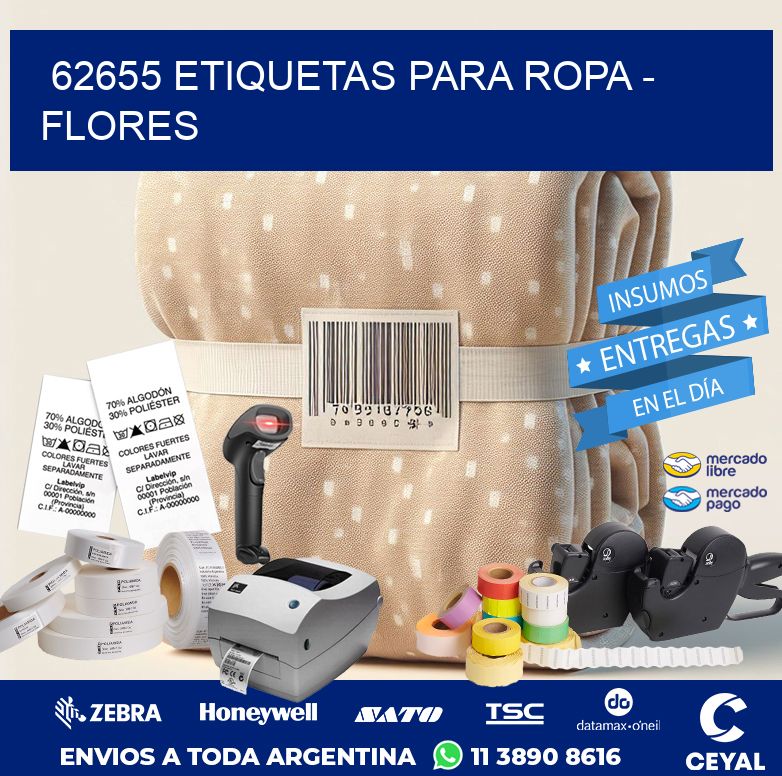 62655 ETIQUETAS PARA ROPA – FLORES