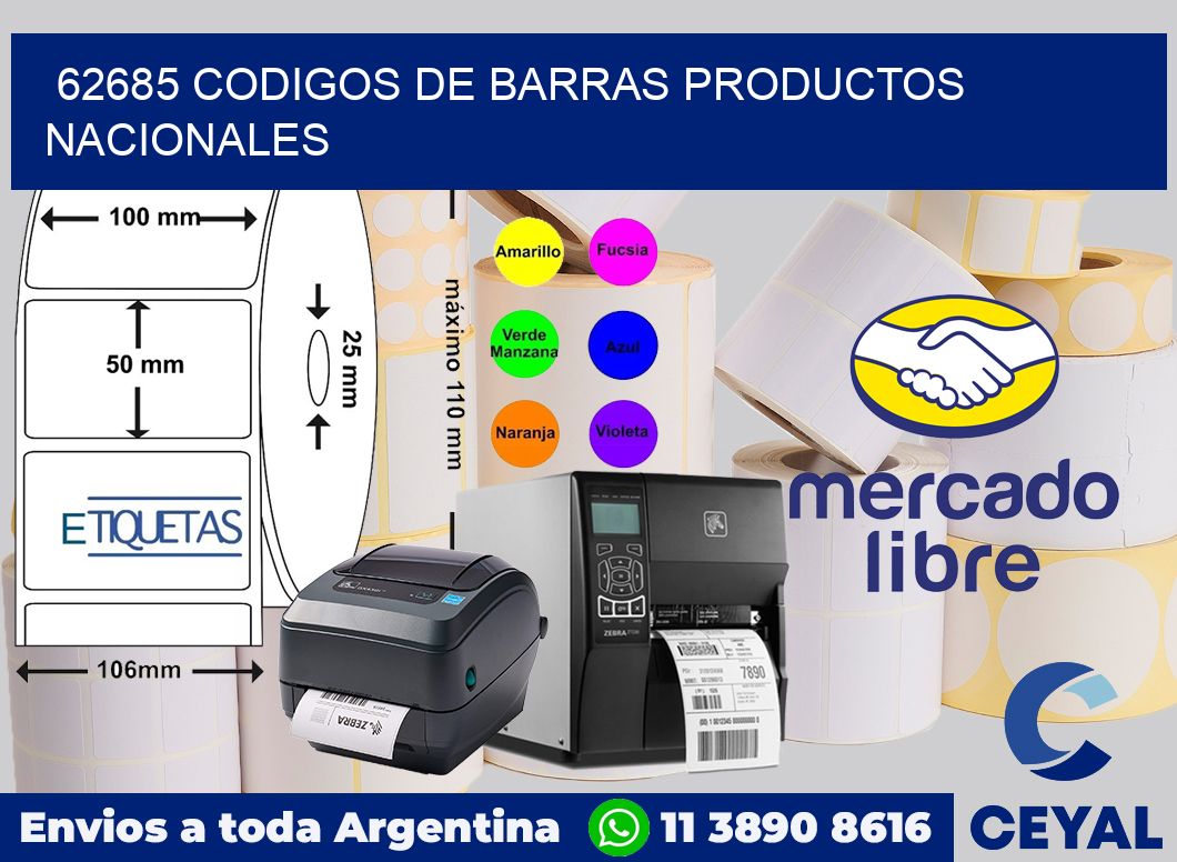 62685 codigos de barras productos nacionales
