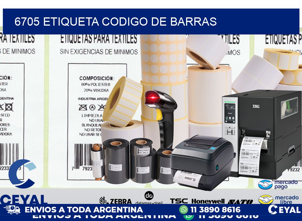 6705 etiqueta codigo de barras