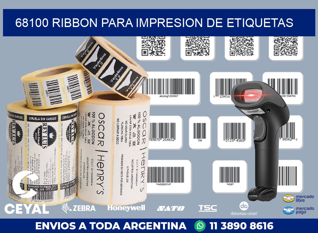 68100 RIBBON PARA IMPRESION DE ETIQUETAS