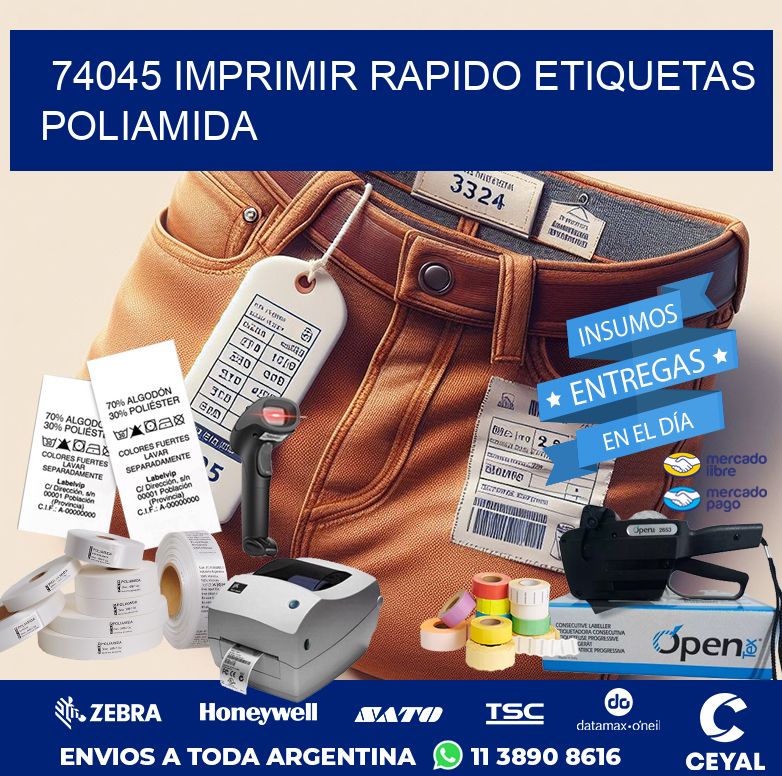 74045 IMPRIMIR RAPIDO ETIQUETAS POLIAMIDA