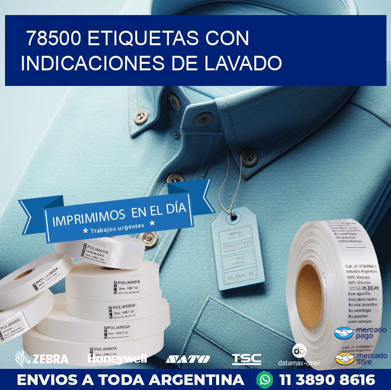 78500 ETIQUETAS CON INDICACIONES DE LAVADO