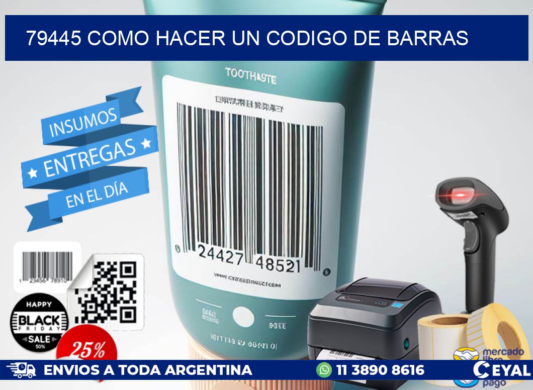 79445 como hacer un codigo de barras
