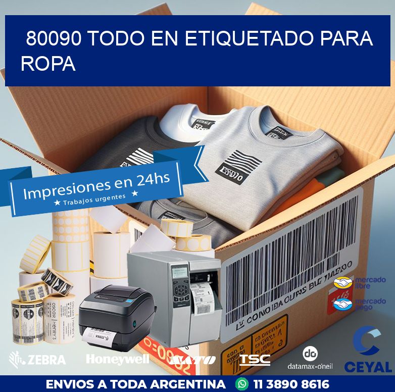 80090 TODO EN ETIQUETADO PARA ROPA