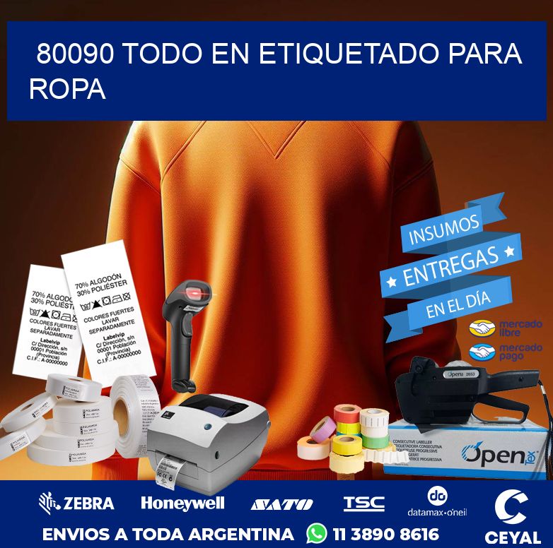 80090 TODO EN ETIQUETADO PARA ROPA