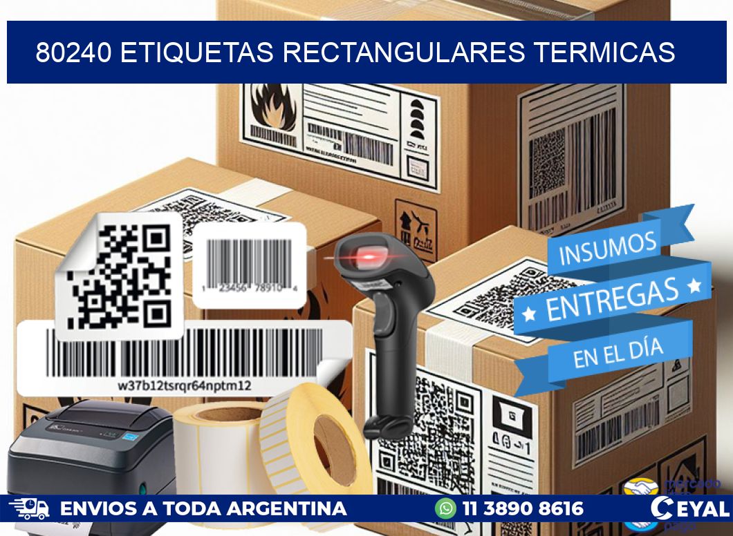 80240 etiquetas rectangulares termicas