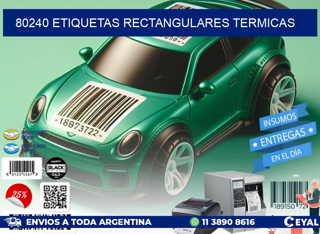 80240 etiquetas rectangulares termicas