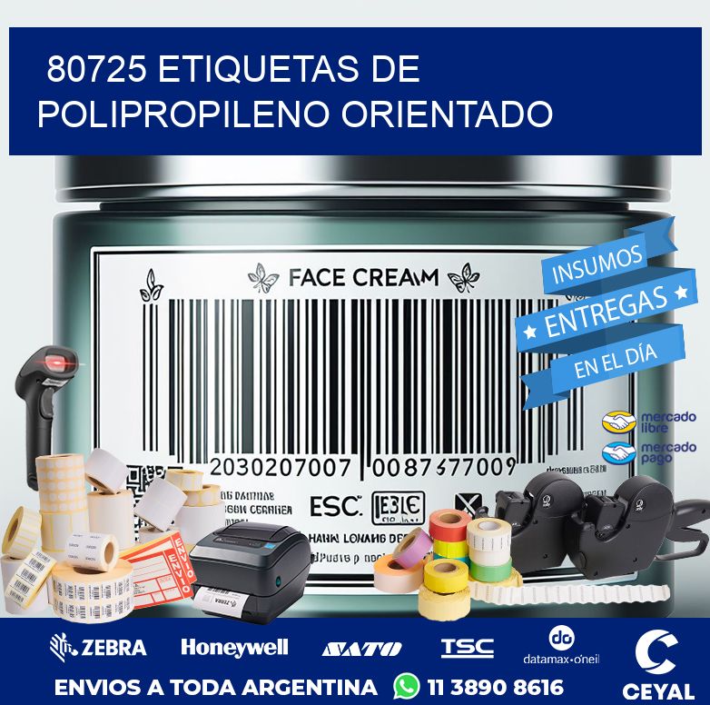 80725 ETIQUETAS DE POLIPROPILENO ORIENTADO