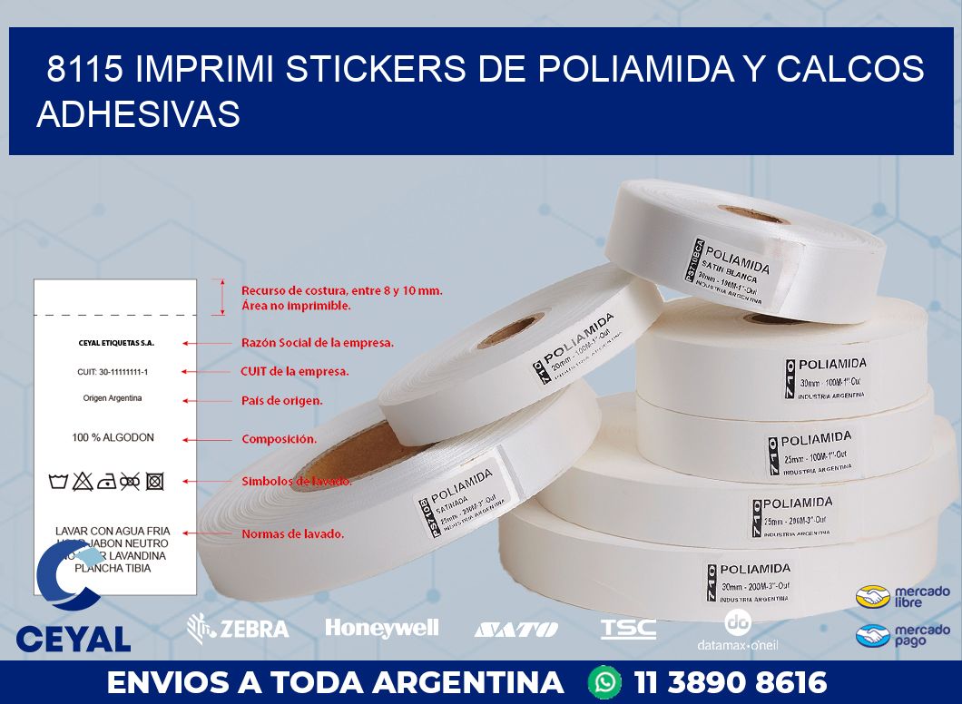 8115 IMPRIMI STICKERS DE POLIAMIDA Y CALCOS ADHESIVAS