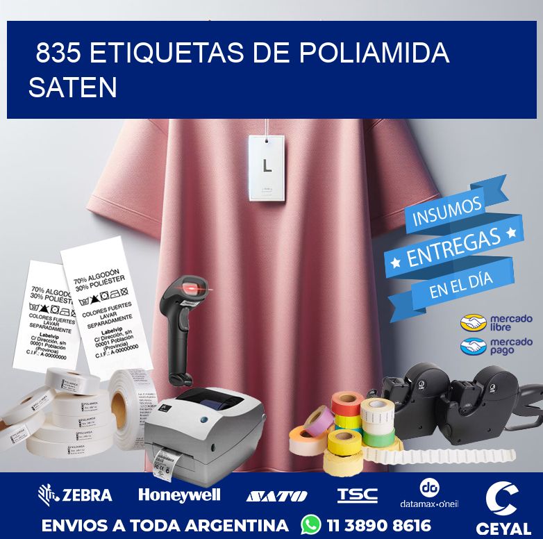 835 ETIQUETAS DE POLIAMIDA SATEN