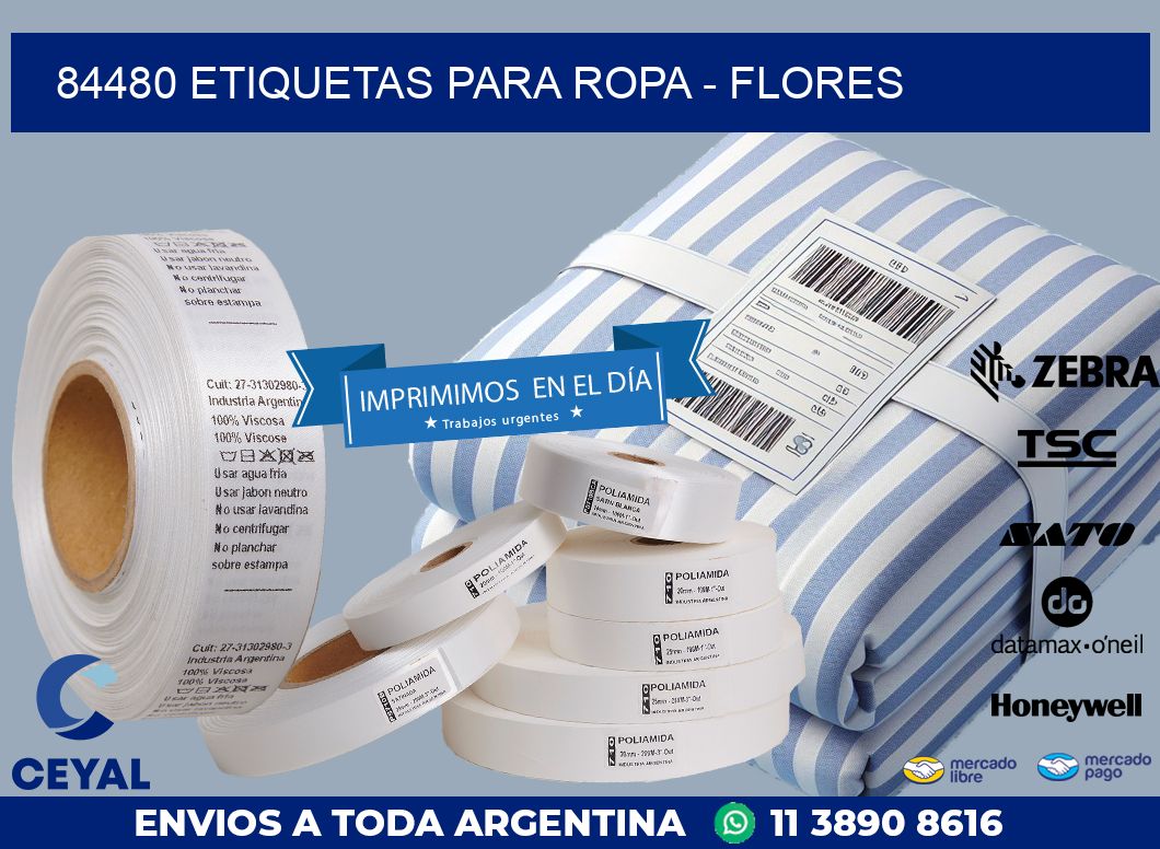 84480 ETIQUETAS PARA ROPA - FLORES