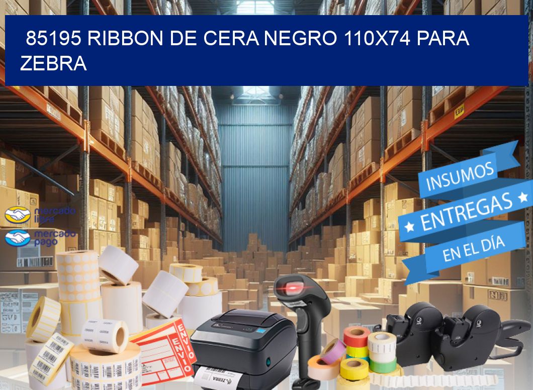 85195 RIBBON DE CERA NEGRO 110X74 PARA ZEBRA