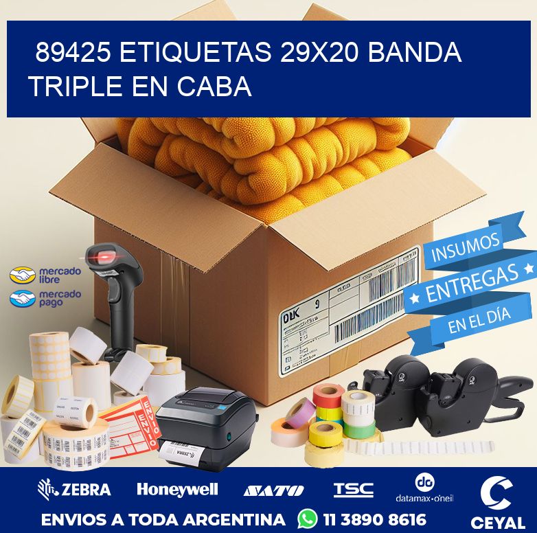 89425 ETIQUETAS 29X20 BANDA TRIPLE EN CABA
