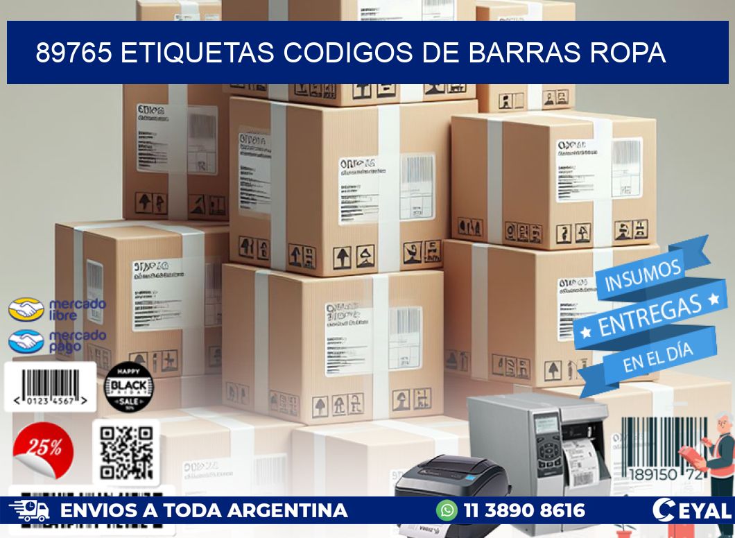 89765 ETIQUETAS CODIGOS DE BARRAS ROPA