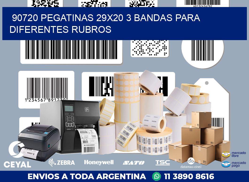 90720 PEGATINAS 29X20 3 BANDAS PARA DIFERENTES RUBROS