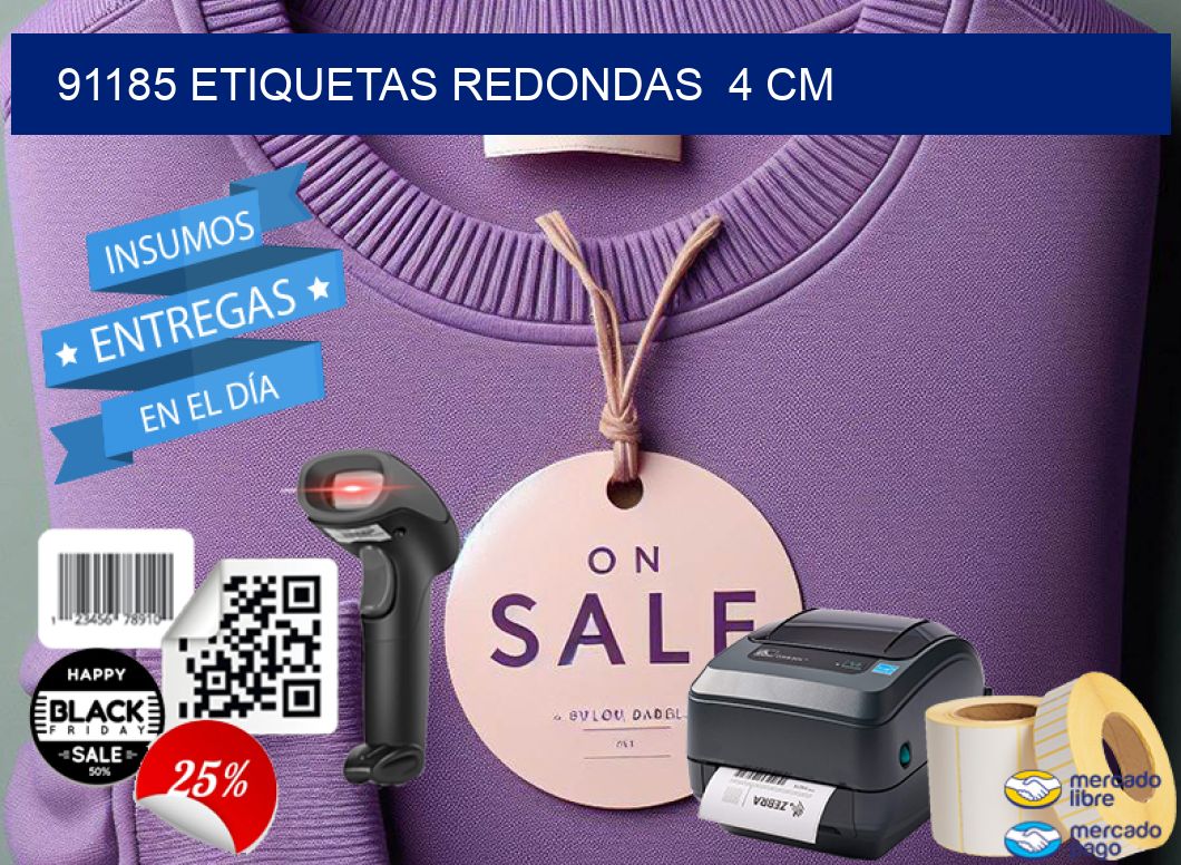 91185 ETIQUETAS REDONDAS  4 CM