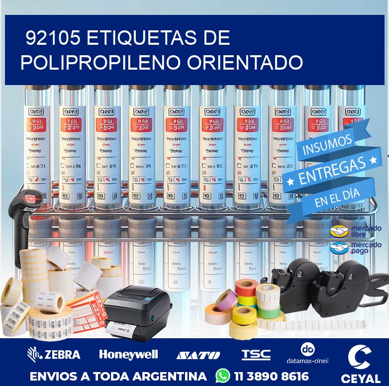 92105 ETIQUETAS DE POLIPROPILENO ORIENTADO