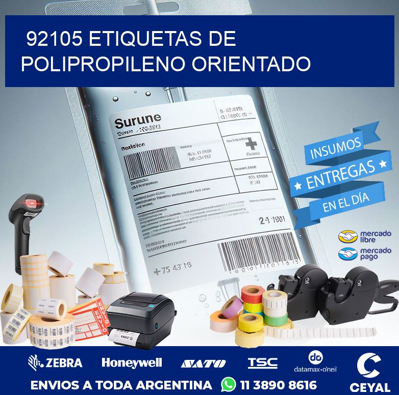 92105 ETIQUETAS DE POLIPROPILENO ORIENTADO