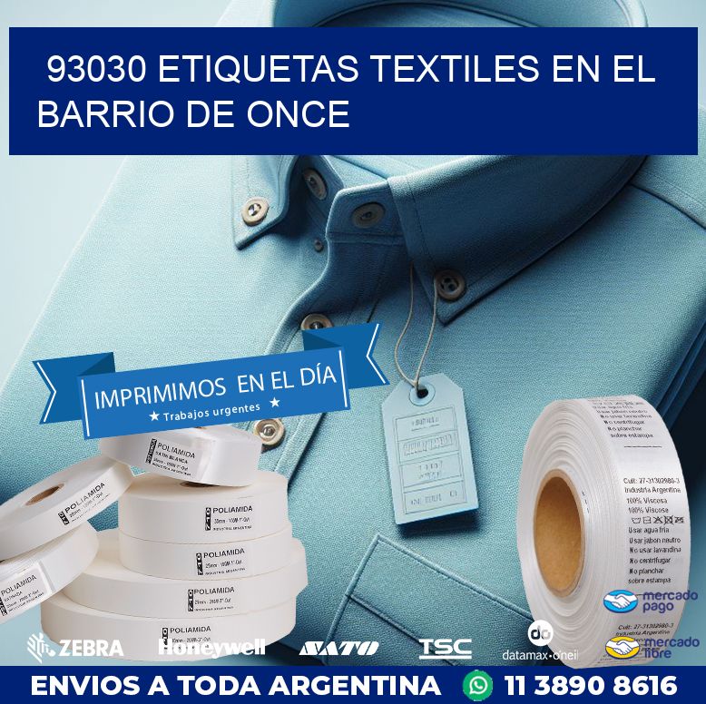 93030 ETIQUETAS TEXTILES EN EL BARRIO DE ONCE