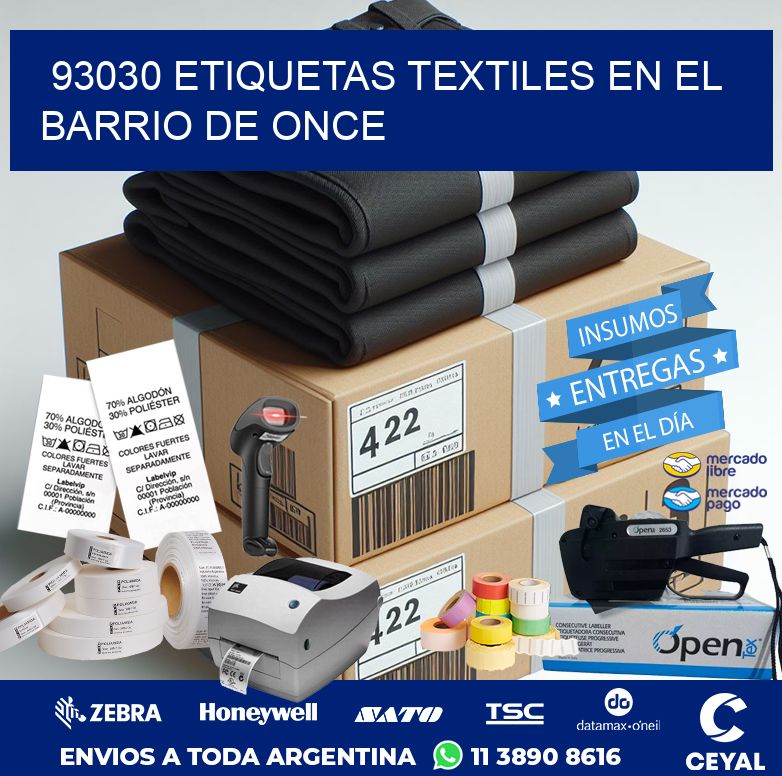 93030 ETIQUETAS TEXTILES EN EL BARRIO DE ONCE