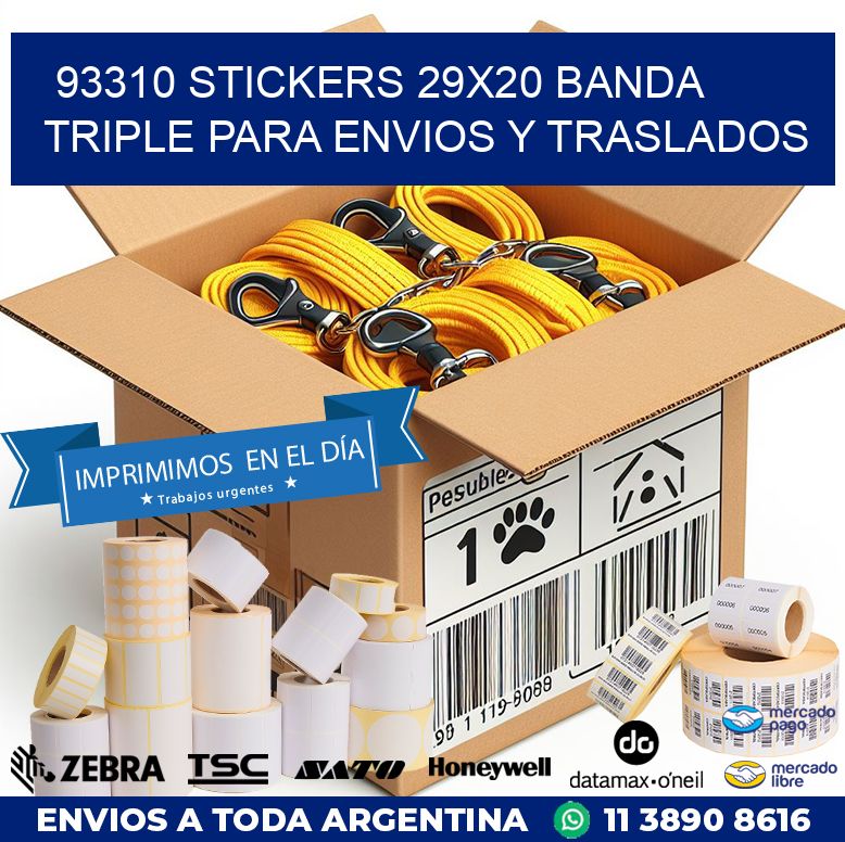 93310 STICKERS 29X20 BANDA TRIPLE PARA ENVIOS Y TRASLADOS