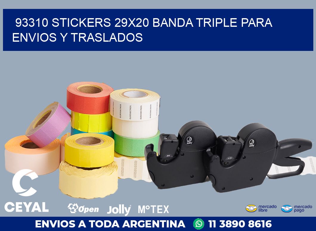 93310 STICKERS 29X20 BANDA TRIPLE PARA ENVIOS Y TRASLADOS