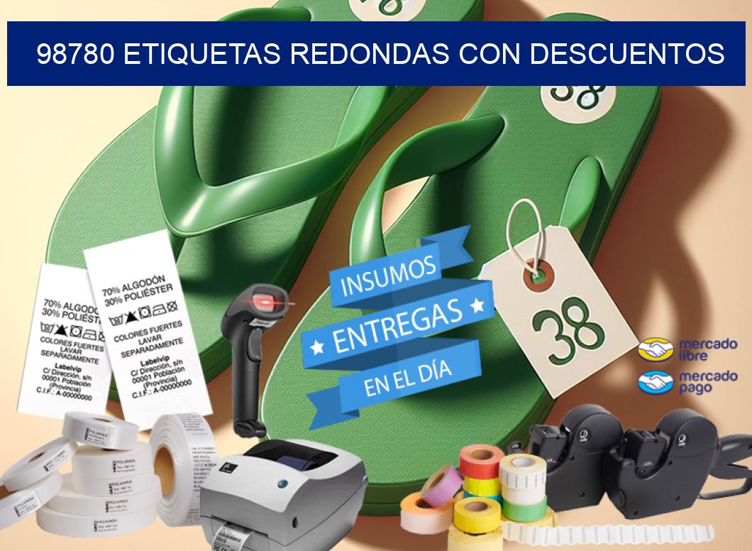 98780 ETIQUETAS REDONDAS CON DESCUENTOS