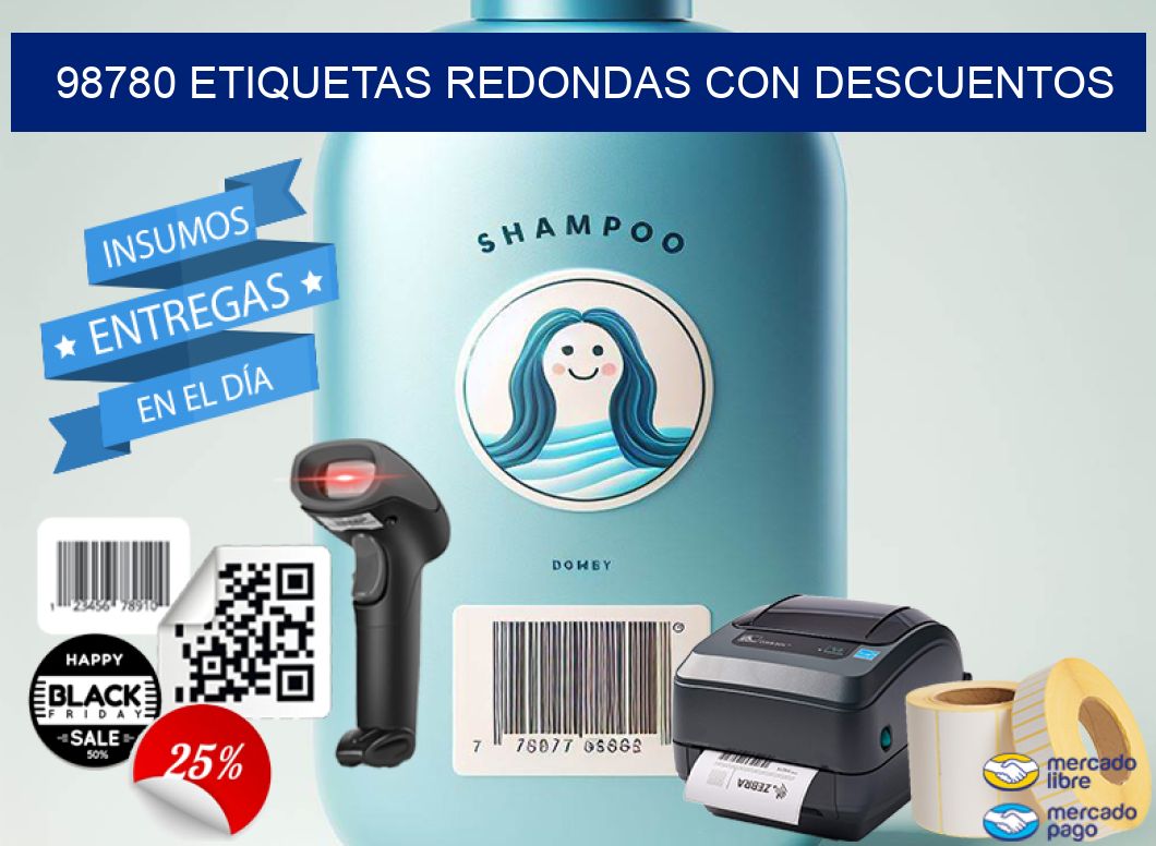 98780 ETIQUETAS REDONDAS CON DESCUENTOS