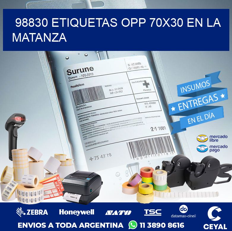 98830 ETIQUETAS OPP 70X30 EN LA MATANZA